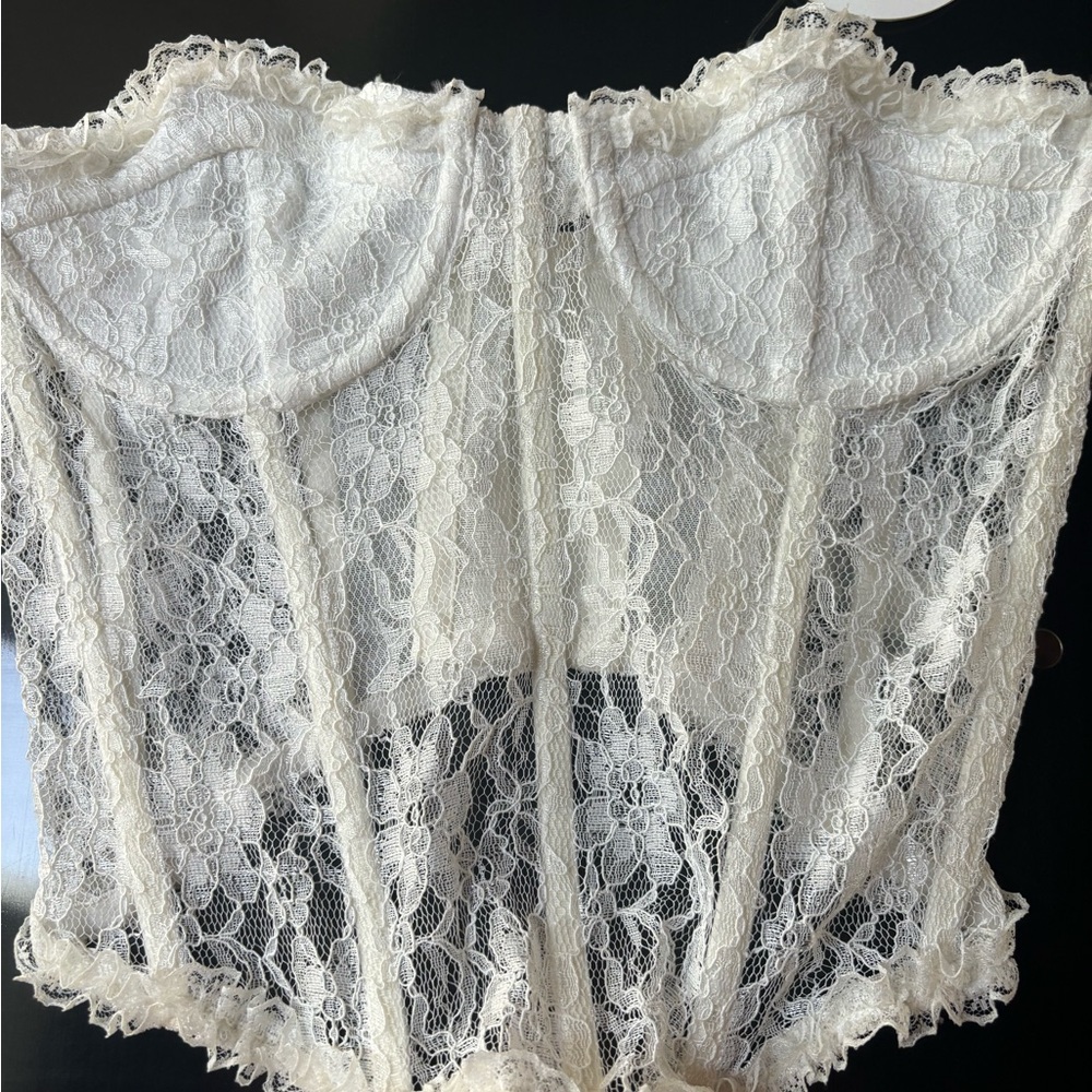 WHITE REBELFLOW corset top new with tags